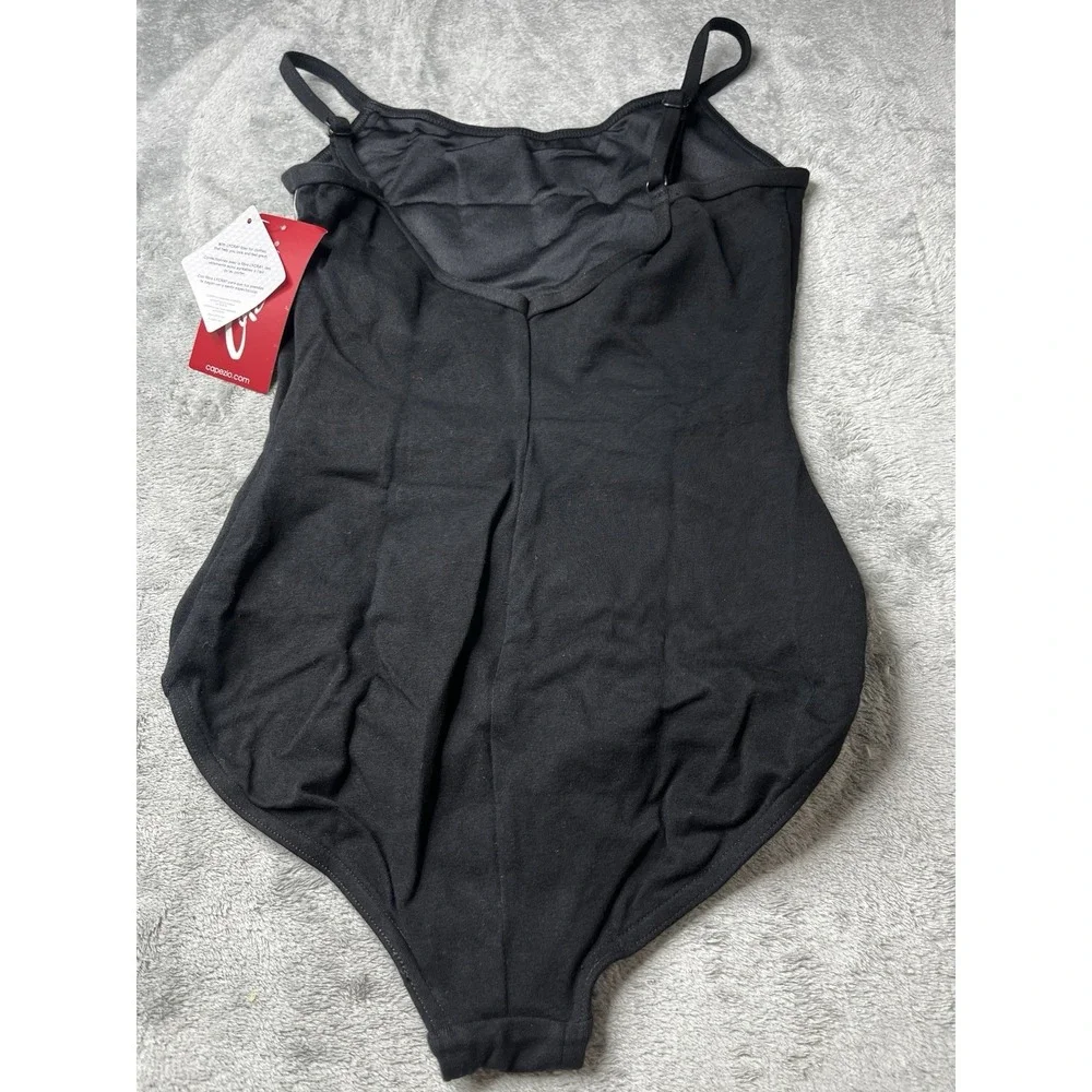 Capezio Kids Black Cami Leotard Adjustable Straps Cotton Lycra‎ CC100C Large